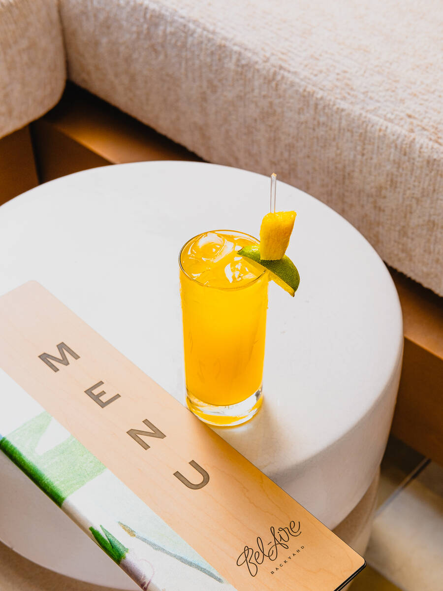An Under the Palms cocktail from Backyard Grill, the bar and restaurant at Bel-Aire Backyard, t ...