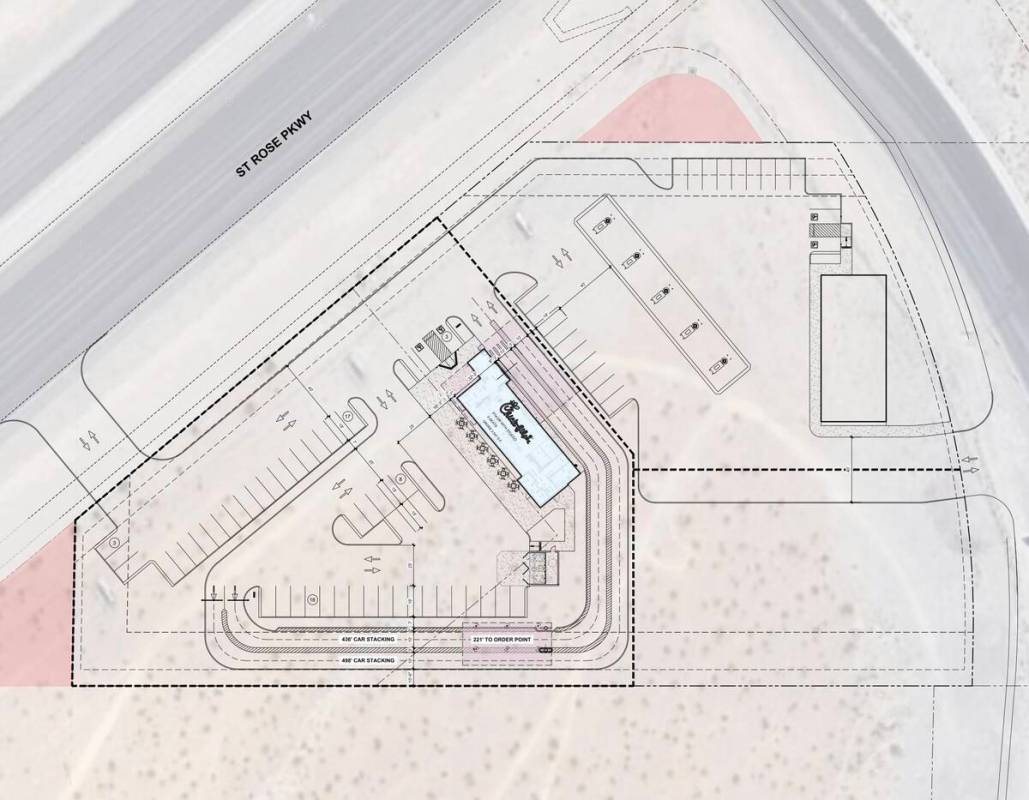 A rendering for a drive-thru focused Chick-Fil-A location with no indoor seating that could get ...