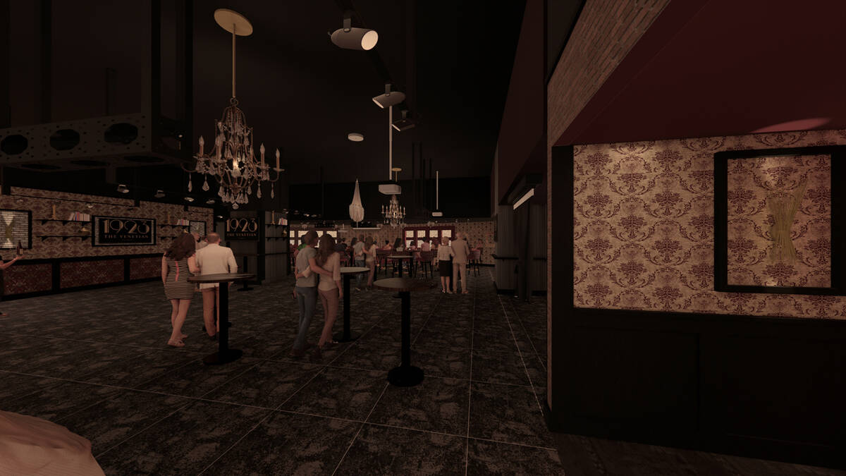 This rendering shows the new 1923 Prohibition Bar, expected to open in May 2024 at the Grand Ca ...
