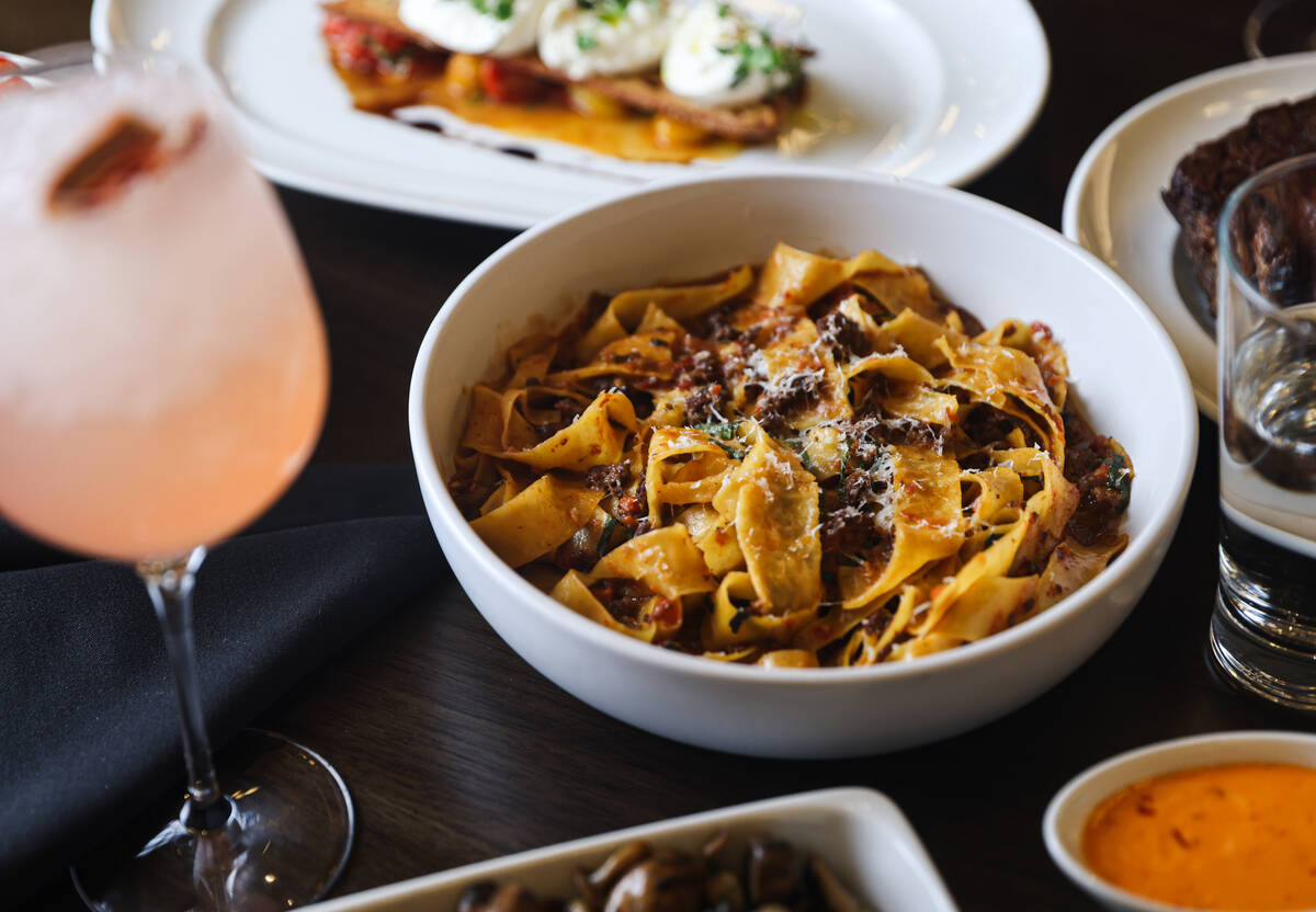 The dry aged beef bolognese from Emmitt’s, located at the Fashion Show mall in Las Vegas, Mo ...