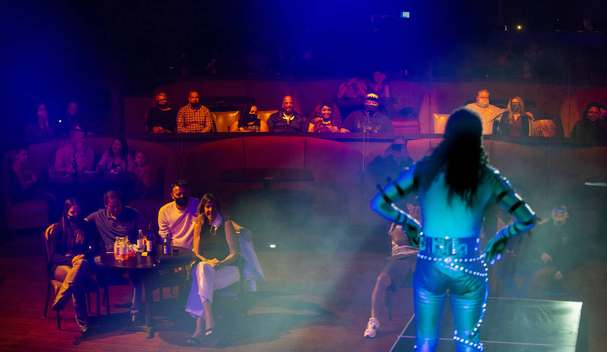 Jalles Franca as Michael Jackson greets the audience during the opening performance of MJ Live ...