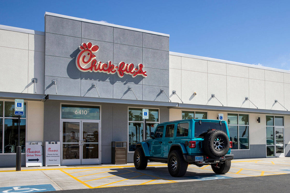 A Chick-Fil-A restaurant on Centennial Center Boulevard is shown Thursday, March, 10, 2022, in ...