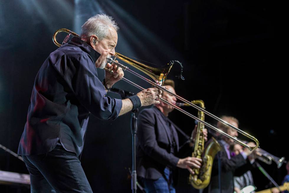James Pankow, of Chicago, performs on Saturday, Aug 19, 2023, at The GreeK Theatre in Los Angel ...