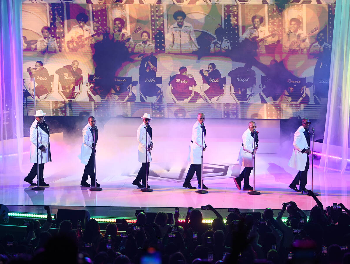 New Edition is shown at Encore Theater at Wynn Las Vegas on Wednesday, Feb. 28, 2024. The iconi ...