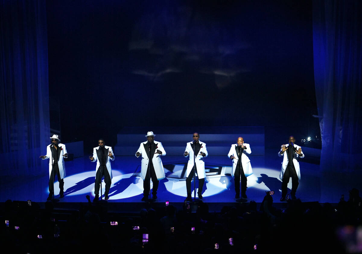 New Edition is shown at Encore Theater at Wynn Las Vegas on Wednesday, Feb. 28, 2024. The iconi ...