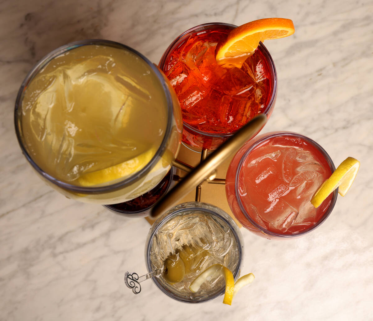 Spritz tree is offered at Como bar and restaurant at the Bellagio pool complex in Las Vegas on ...
