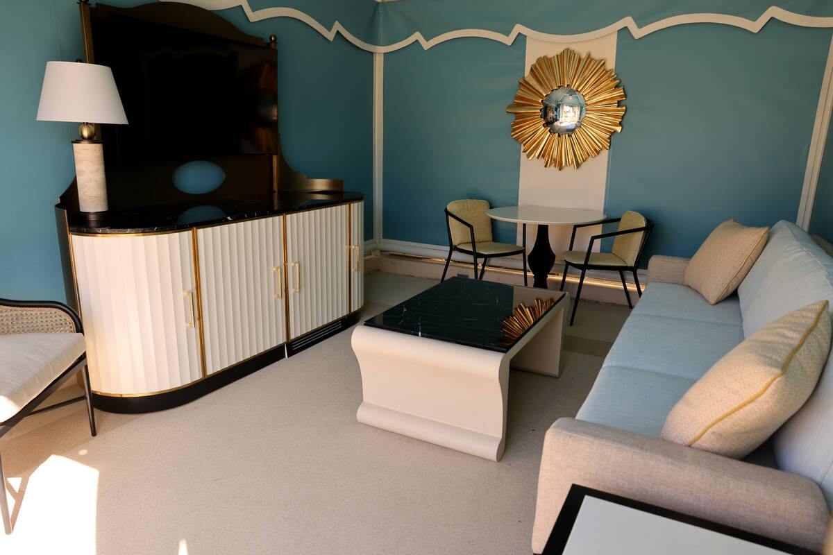 A cabana at the new Cypress pool is shown at the Bellagio pool complex in Las Vegas on Monday, ...