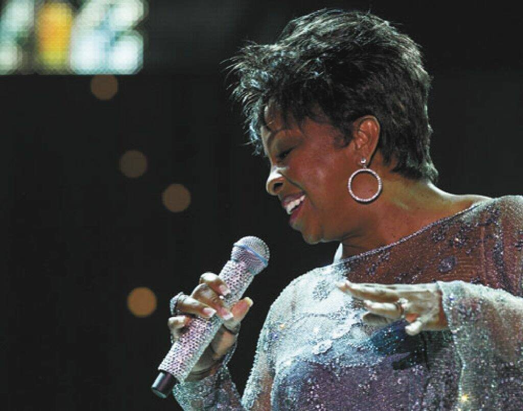 Gladys Knight performs in her special engagement show, "A Mic and a Light," at the Gladys Knigh ...