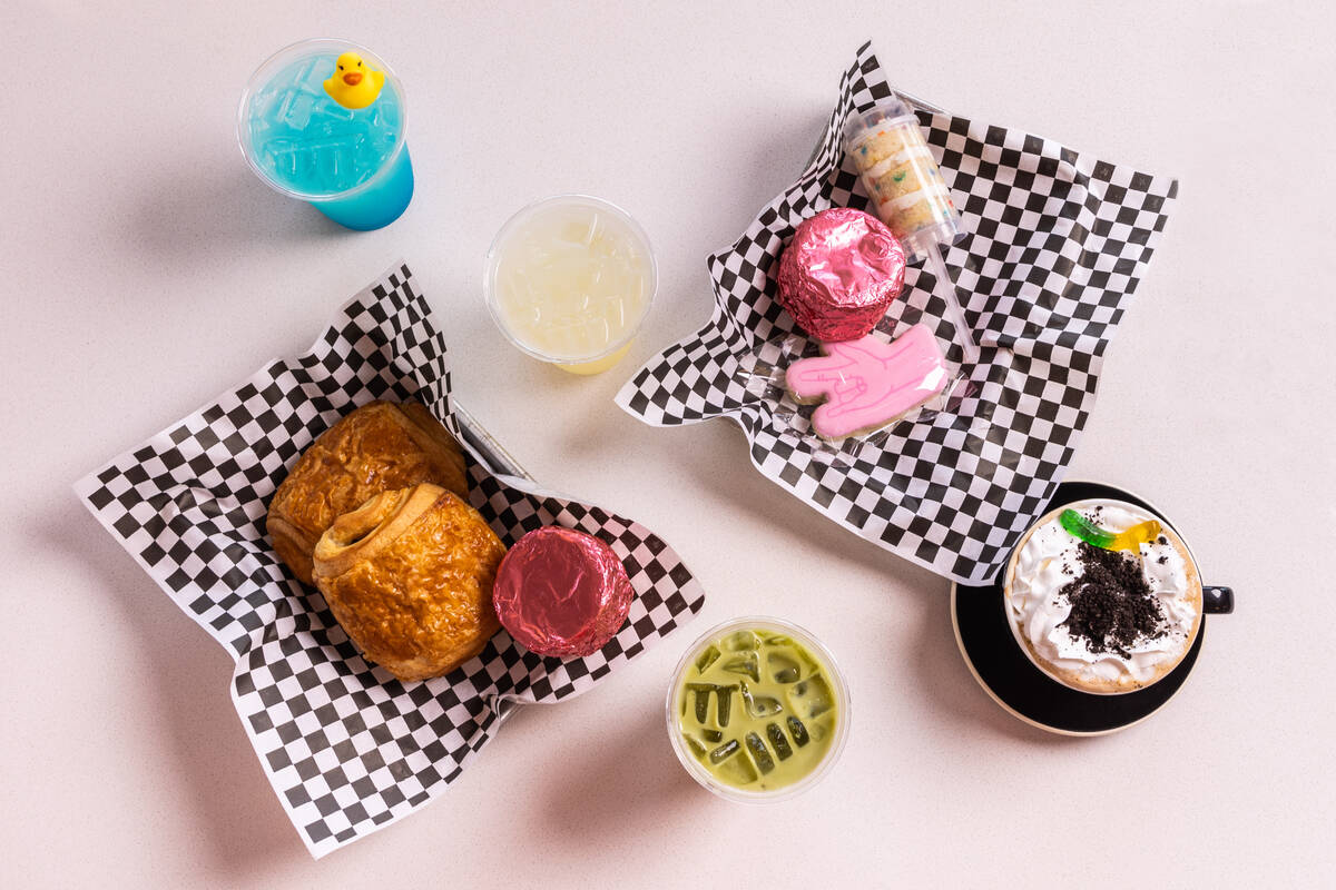 Snacks and drinks from Dig It Coffee Co., whose shop in downtown Las Vegas suffered a break-in ...