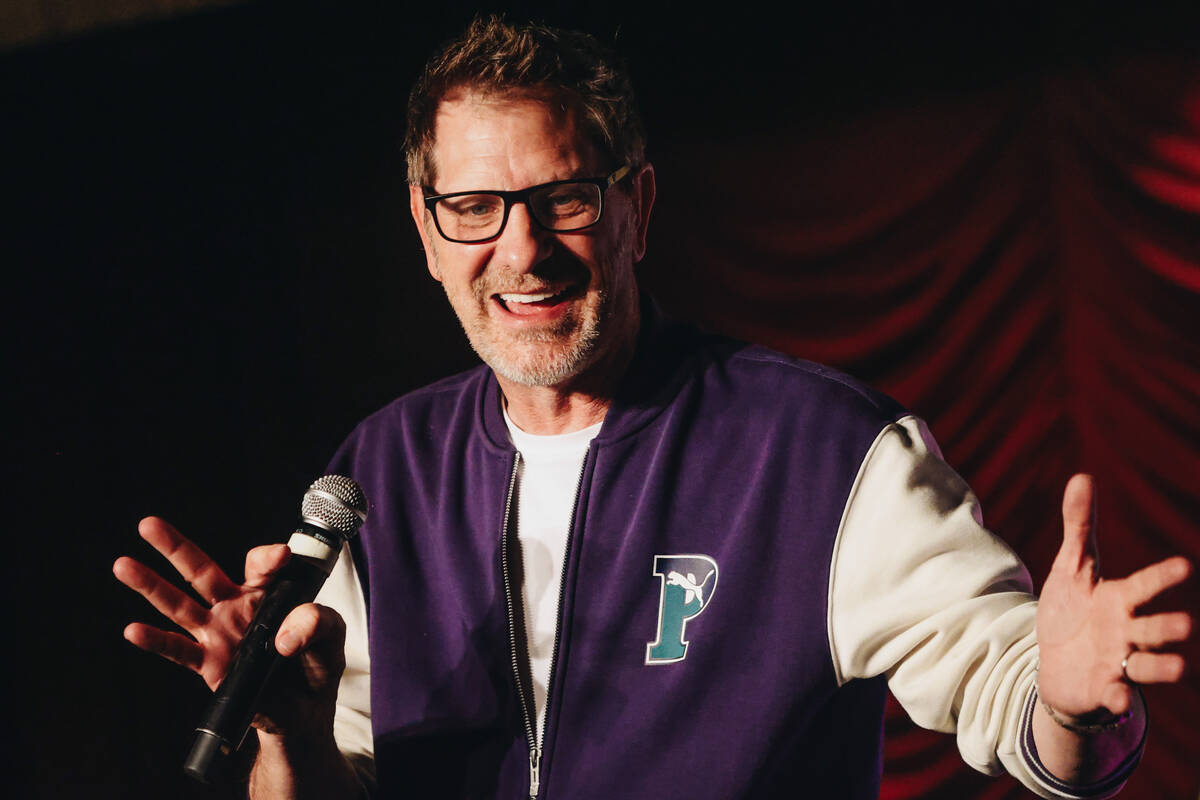 Comedian Ron Pearson speaks to a crowd during “Last Laughs at the Trop” at the La ...