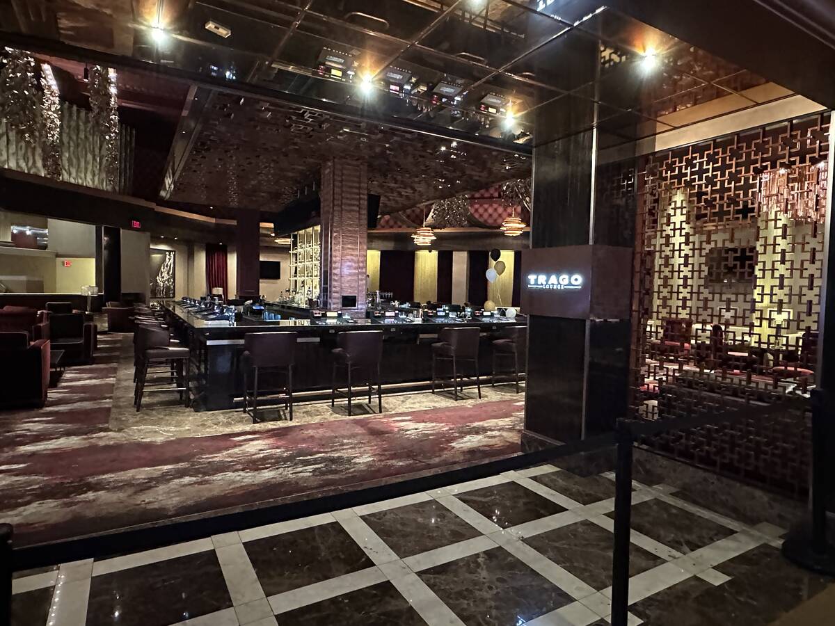 Trago Lounge at the Tropicana is shown closed on Sunday, March 31, 2024. (John Katsilometes/Las ...