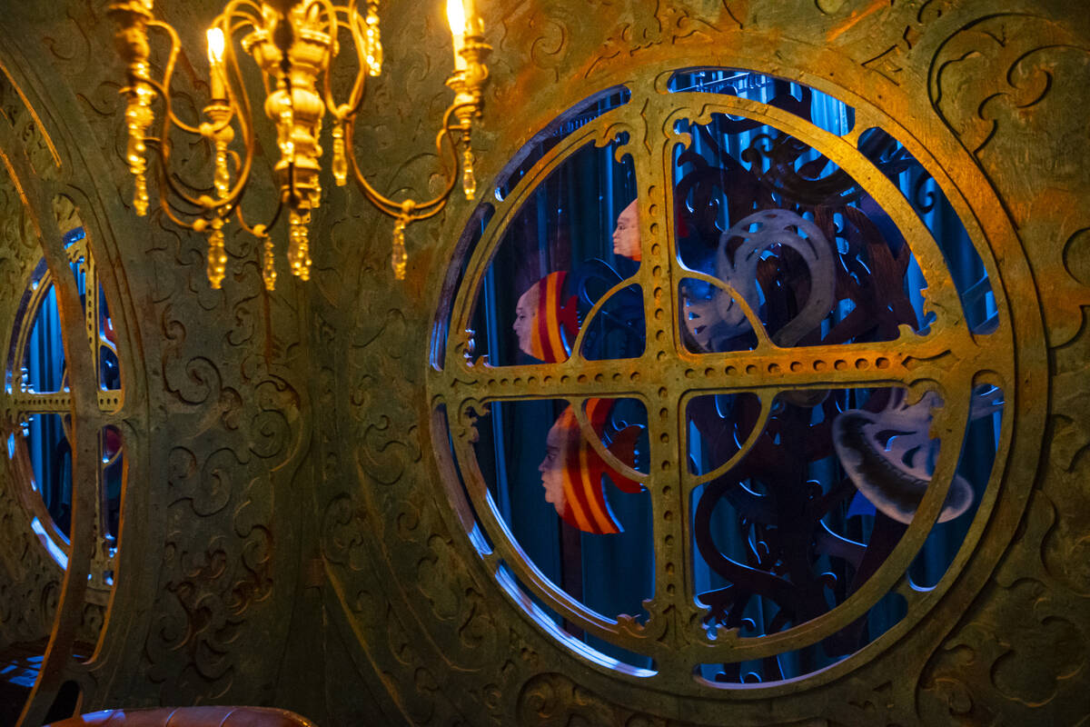 The "20,000 Leagues Under the Sea" tasting room is designed like the submarine Nautilus from th ...