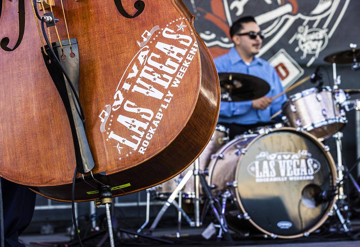 Big Sandy & His Fly-Rite Boys perform during the Rockabilly Car Show at Viva Las Vegas Rock ...