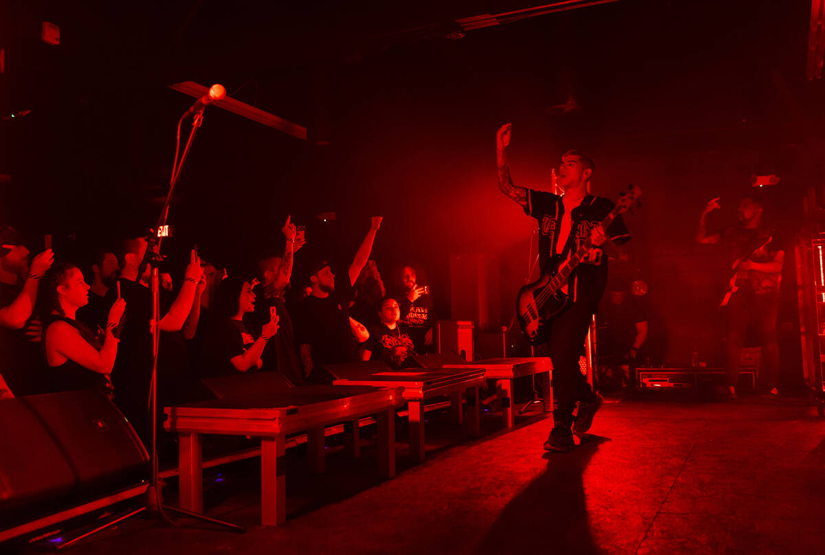 Upon a Burning Body perform during a concert at the newly-opened venue Sinwave on Monday, April ...