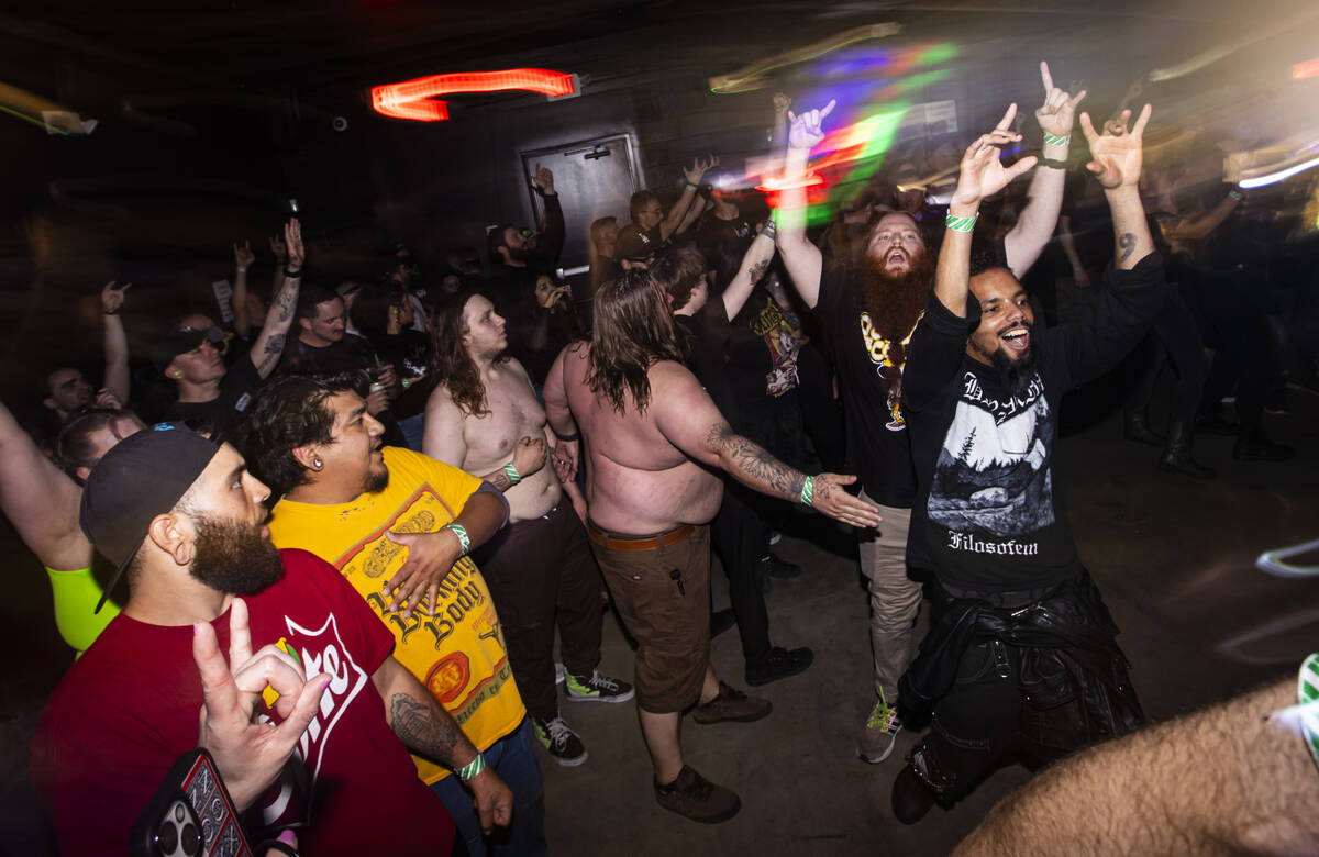 Fans mosh as Upon a Burning Body performs during a concert at the newly-opened venue Sinwave on ...