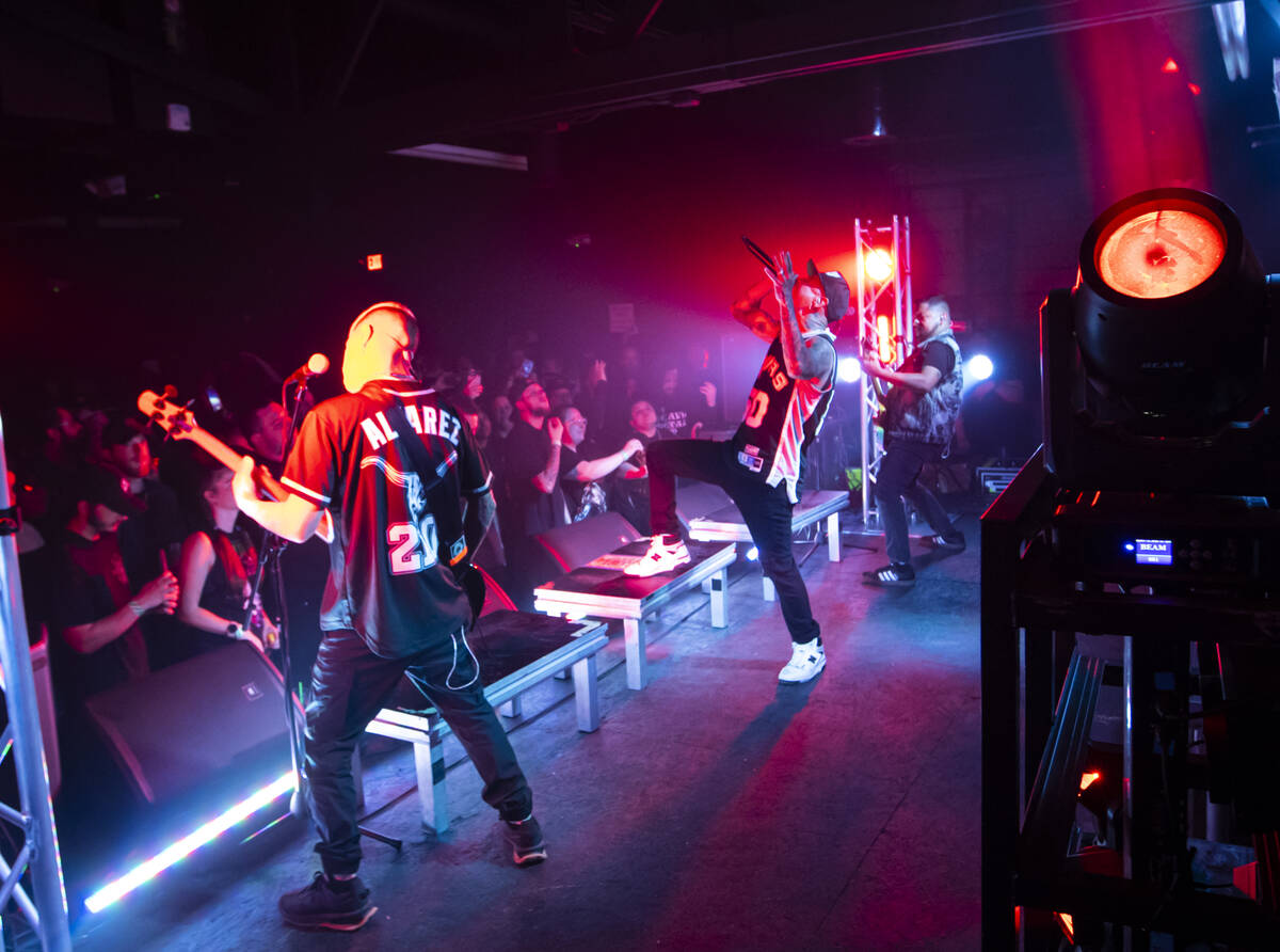 Upon a Burning Body perform during a concert at the newly-opened venue Sinwave on Monday, April ...