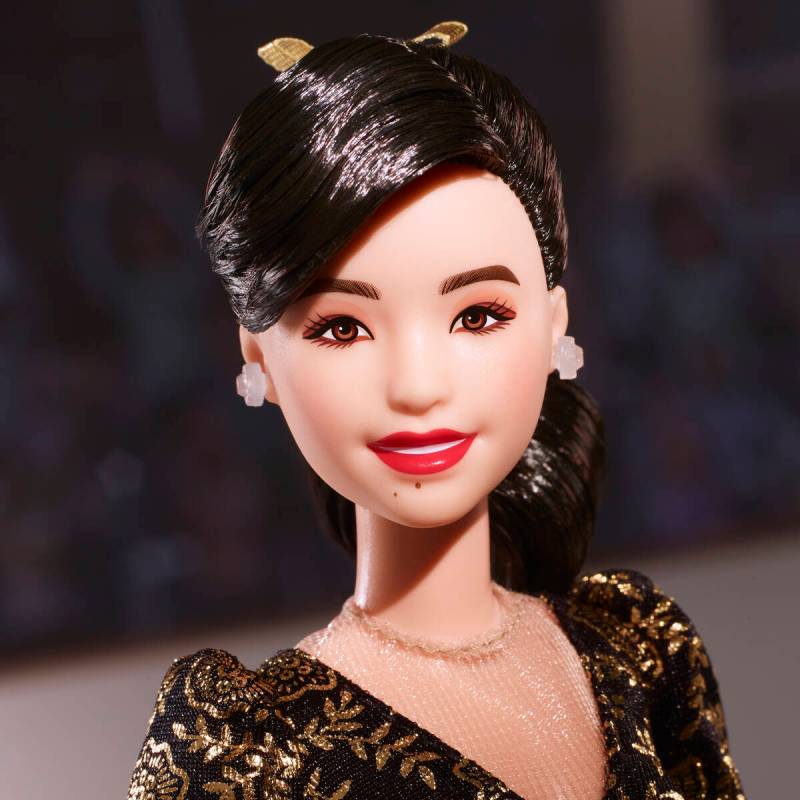 This image provided by Mattel in April 2024 shows the company's Kristi Yamaguchi Barbie doll. Y ...