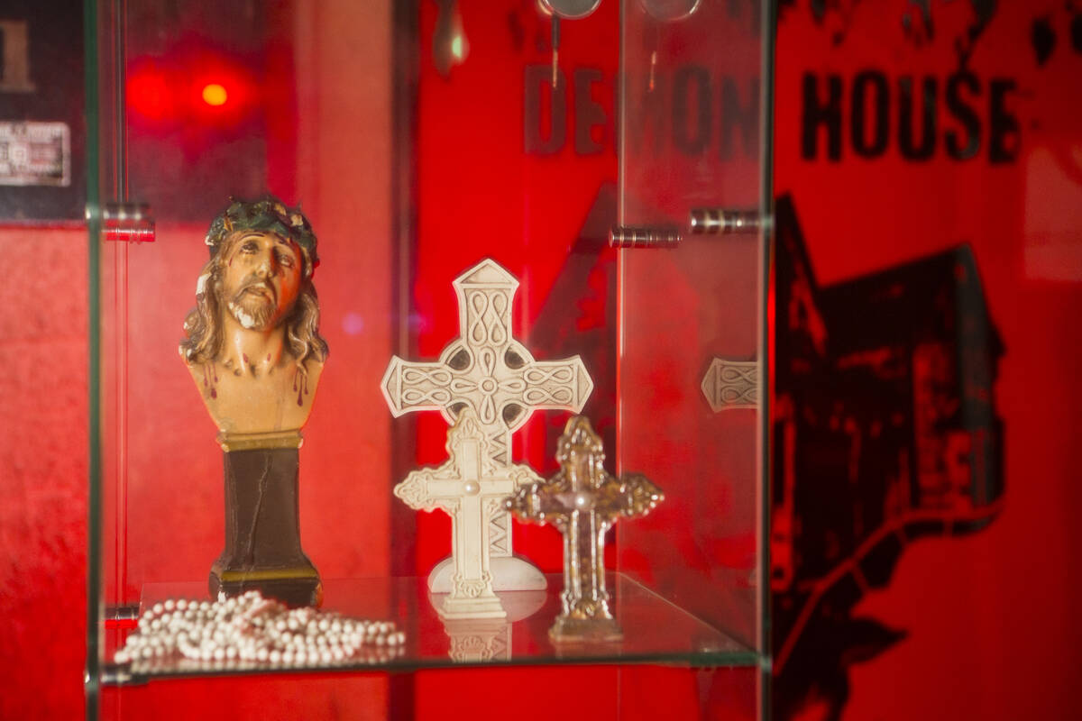 Items found from the home featured in the documentary “Demon House” are displayed i ...