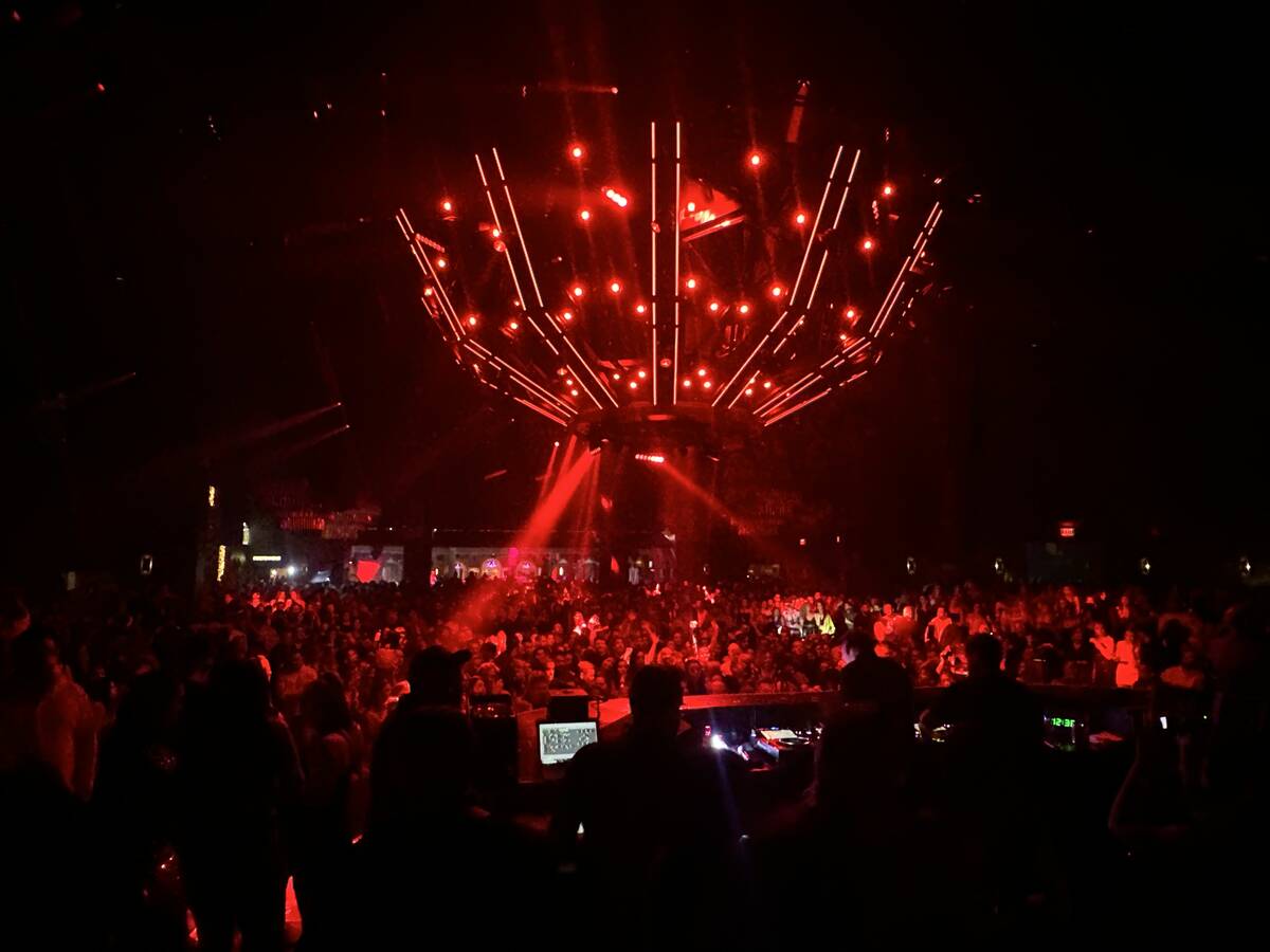 The Mothership at Zouk Nightclub at Resorts World is shown during Odesza's set at the Canelo Al ...