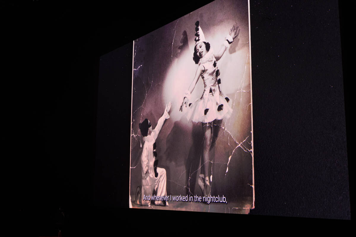 An image of a young George Lee, lower left, is seen during a screening of “Ten Times Bet ...