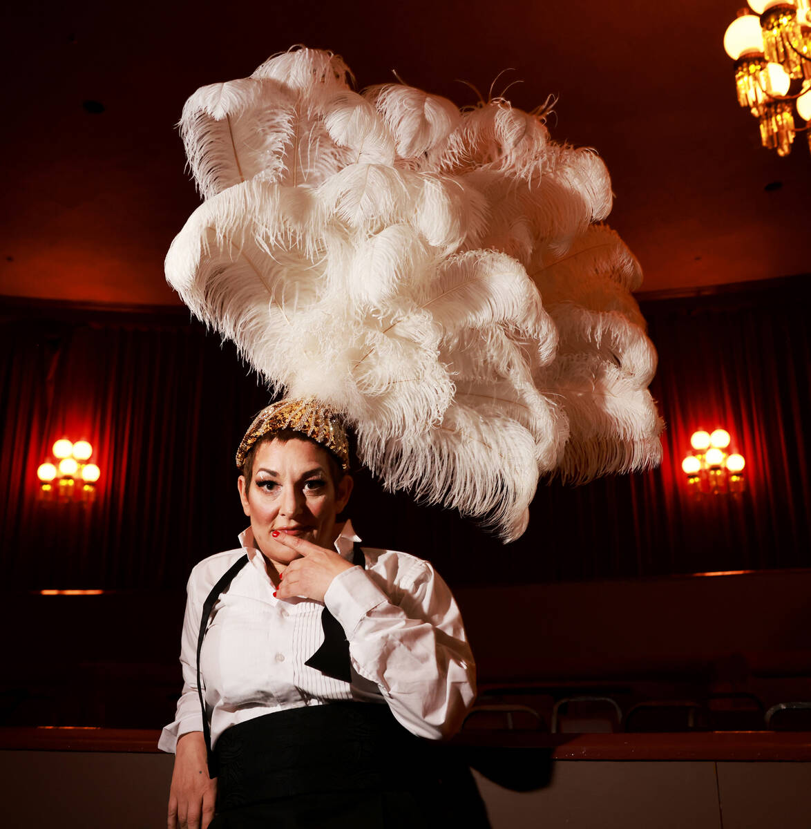 Amy “Miss Behave” Saunders poses for a photo in the Plaza Showroom in downtown La ...