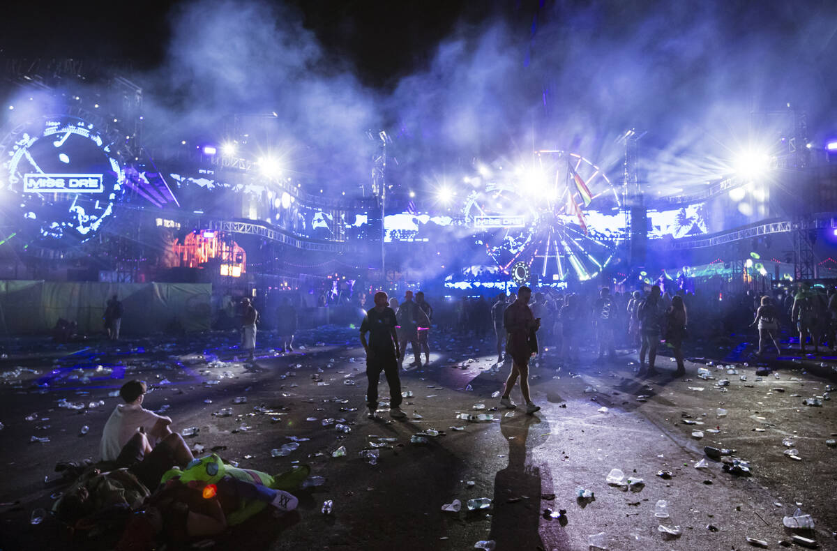 A view of the Stereo Bloom stage during the first night of the Electric Daisy Carnival at the L ...