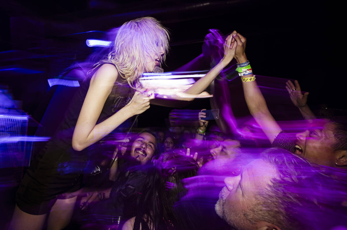 Arrow de Wilde of Starcrawler performs during a Punk Rock Bowling music festival club show at B ...