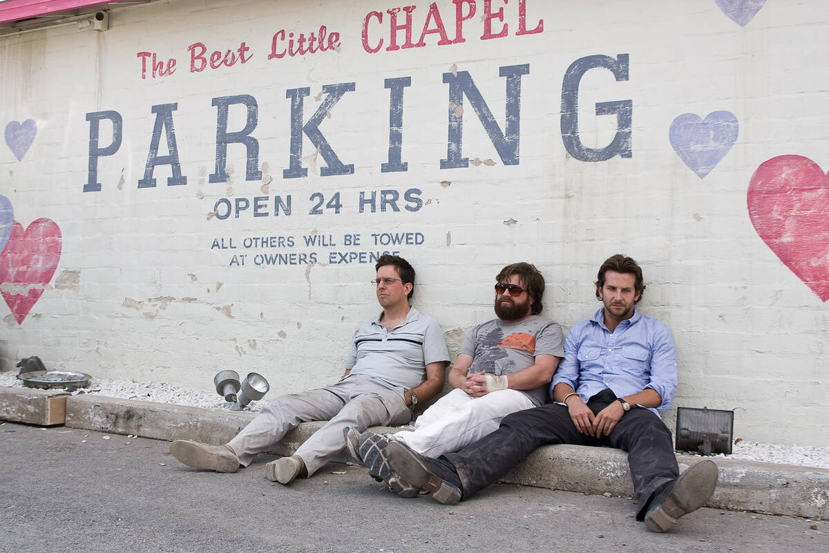 (L-r) ED HELMS as Stu, ZACH GALIFIANAKIS as Alan and BRADLEY COOPER as Phil in Warner Bros. Pic ...