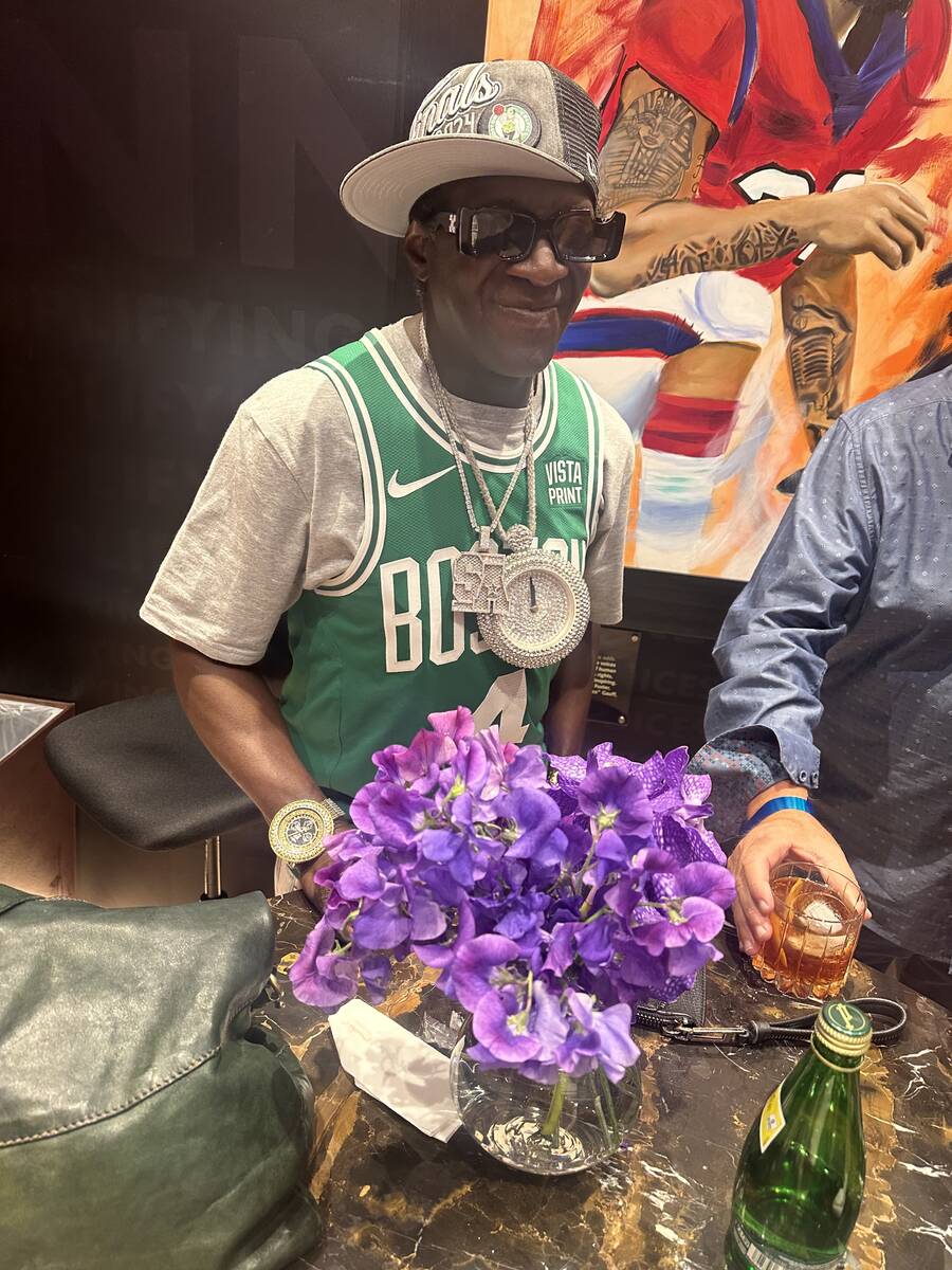 Flavor Flav is shown SiriusXM Studio at Wynn Las Vegas on Wednesday, June 5, 2024. (John Katsil ...