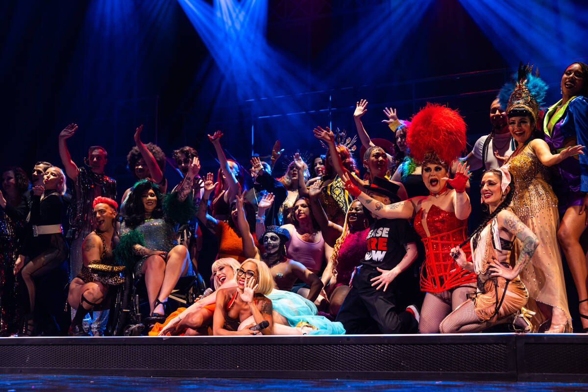Performers pose for curtain call at the end of the “Movers, Shakers and Innovatorsȁ ...