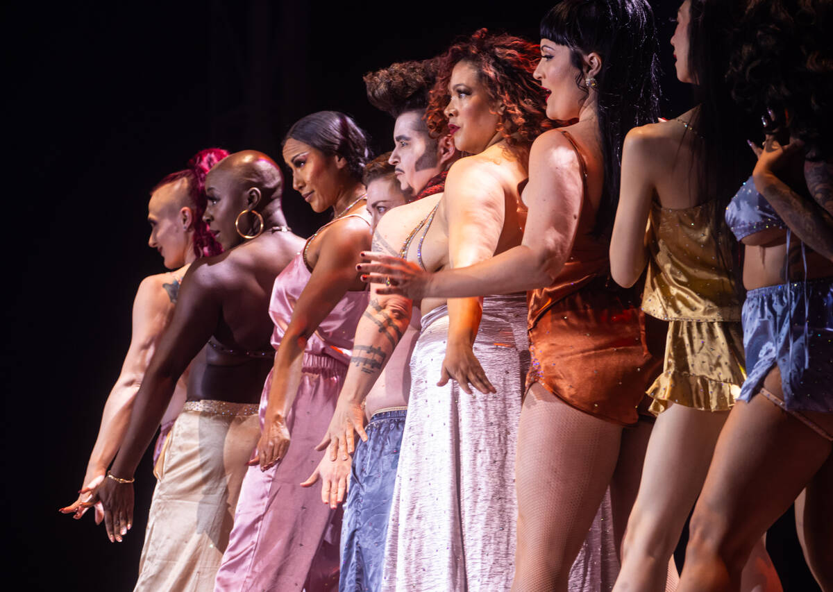 Members of Hashtag Team Chi, of Chicago, compete for Best Large Group in the Burlesque Hall of ...