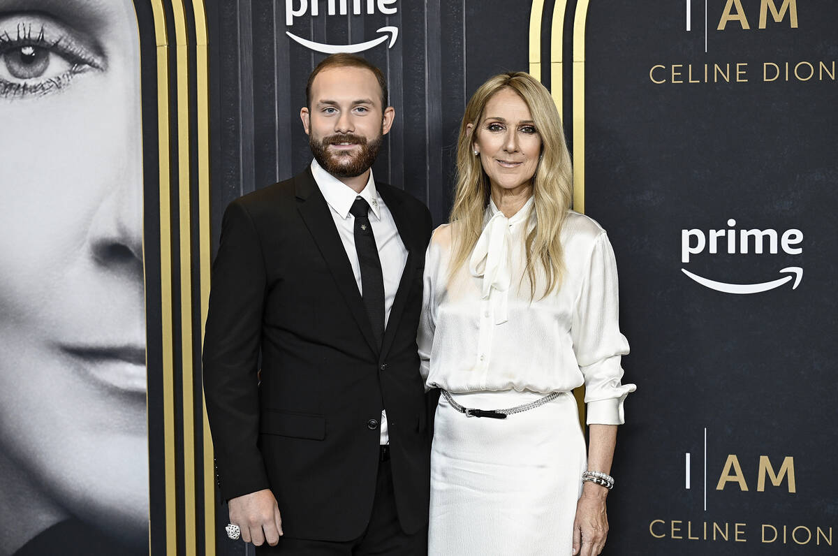 Celine Dion, right, and son René-Charles Angélil attend the Amazon MGM Studios special screen ...