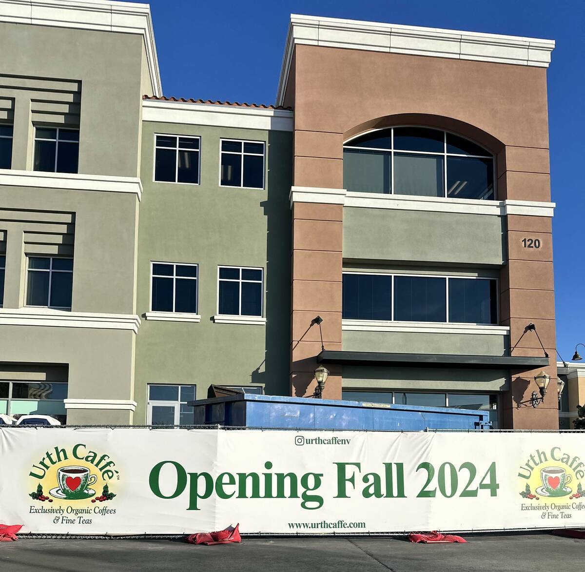 Construction is underway in June 2024 on Urth Caffe in The District at Green Valley Ranch in He ...