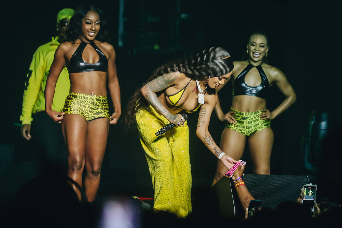 GloRilla performs during the Hot girl Summer Tour at MGM Grand Garden Arena on Saturday, June 2 ...