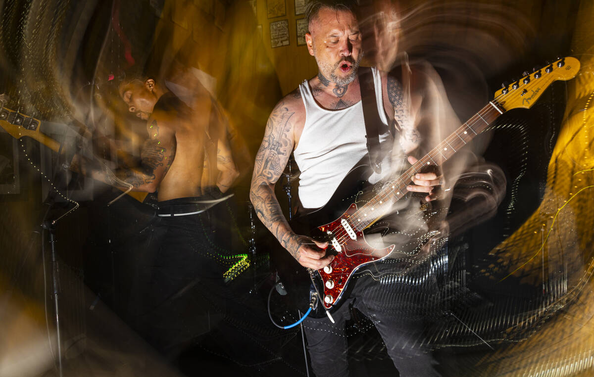 Tim Stewart, of Damnage, performs at the Punk Rock Museum on Friday, June 28, 2024, in Las Vega ...