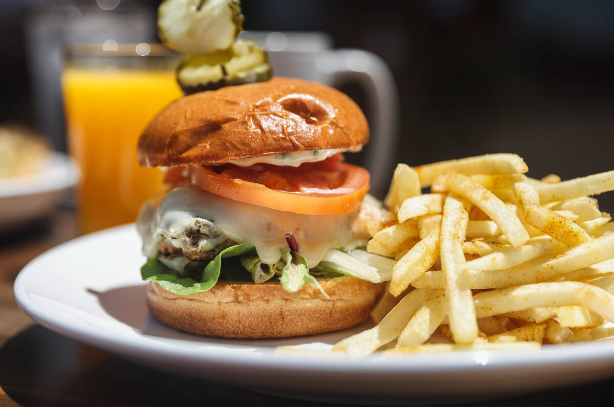 The grilled chicken breast sandwich from Toasted & Roasted, an American breakfast and lunch res ...