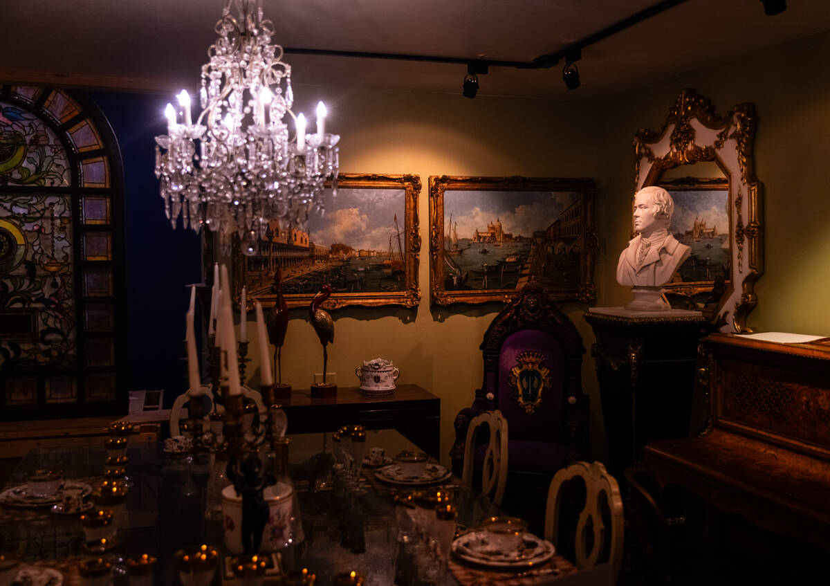 Items on display are see during a tour of the Liberace Museum Collection at Thriller Villa, a f ...