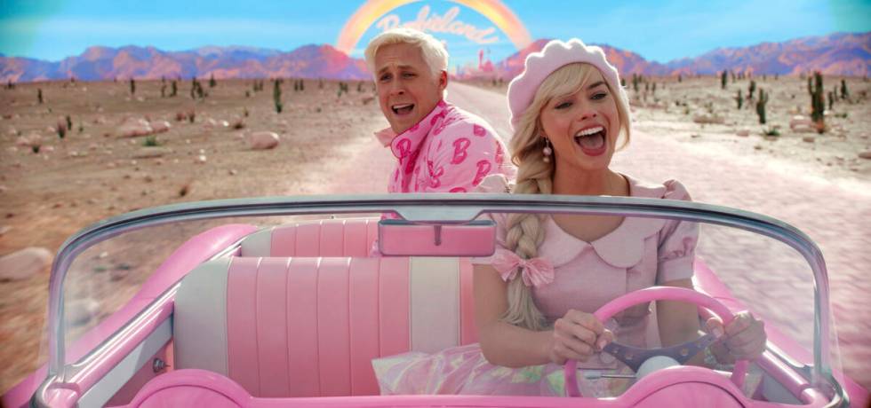 This image released by Warner Bros. Pictures shows Ryan Gosling, left, and Margot Robbie in a s ...