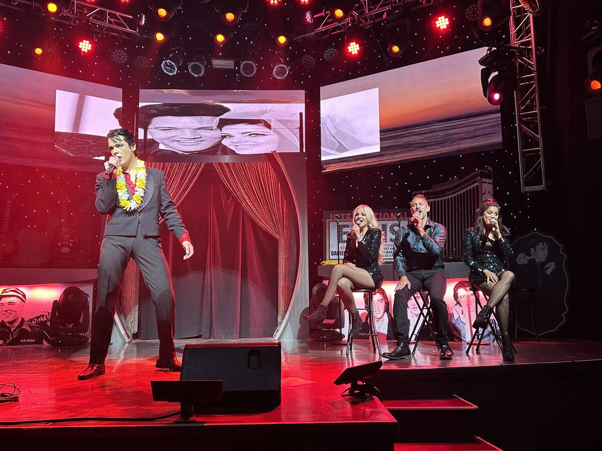 Daniel Durston as Elvis is backed by Paige Strafella, Joey Calveri and Sujana Chand in "The Kin ...