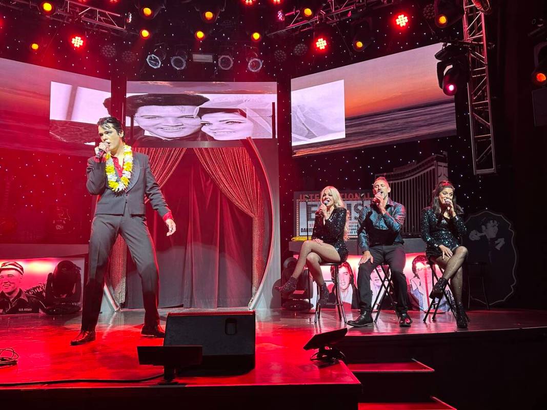 Daniel Durston as Elvis is backed by Paige Strafella, Joey Calveri and Sujana Chand in "The Kin ...