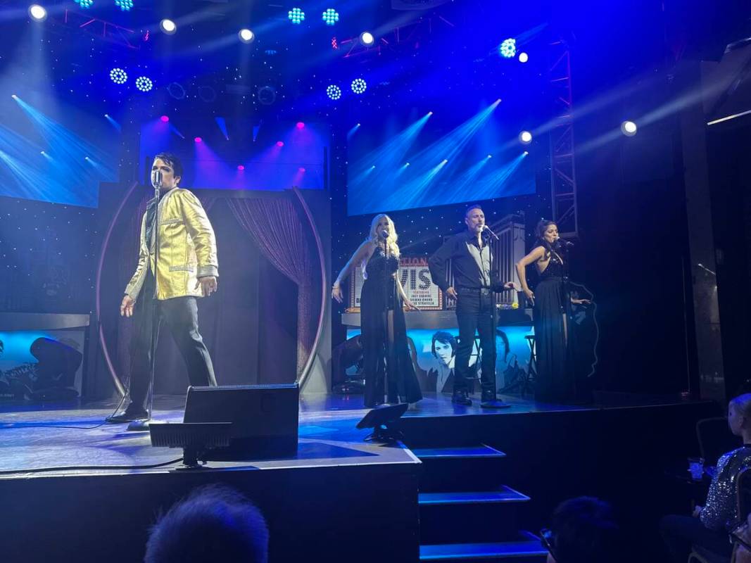 Daniel Durston as Elvis is backed by Paige Strafella, Joey Calveri and Sujana Chand in "The Kin ...