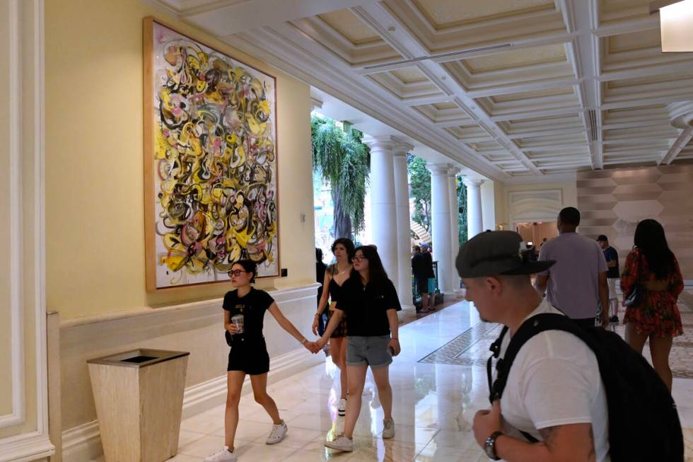 Tomas Esson’s “Quimera” is seen near the Bellagio conservatory Friday, Jul ...