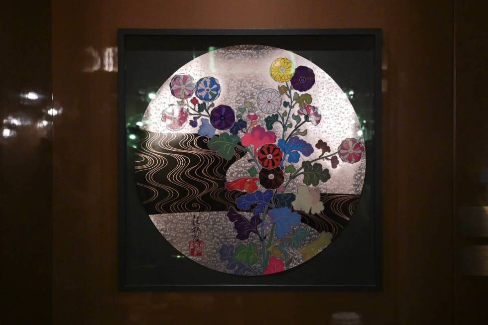 Takashi Murakami’s “Korin: Tranquility” is seen at Bellagio Friday, July 19, 2024, in Las ...