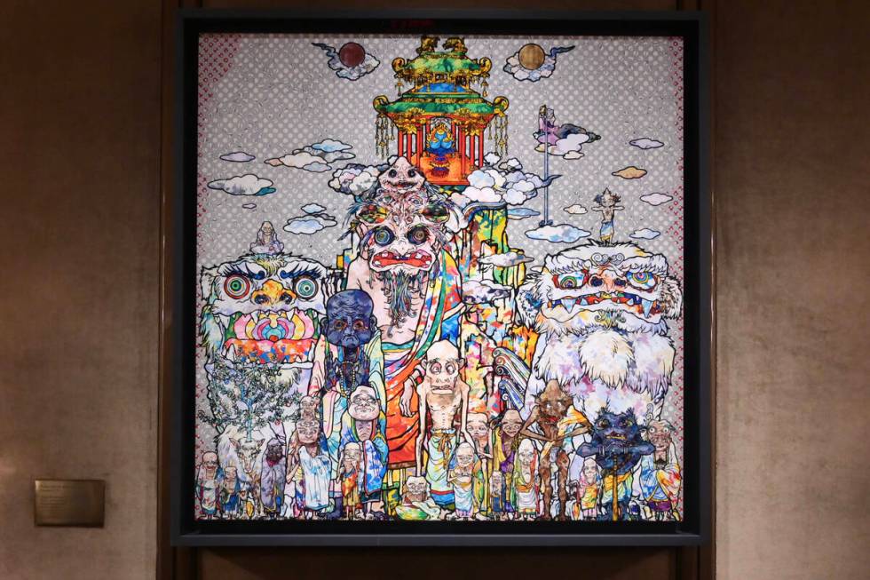 Takashi Murakami’s “Dragon Shen Breathes Out a Pavilion” is seen at Bellag ...