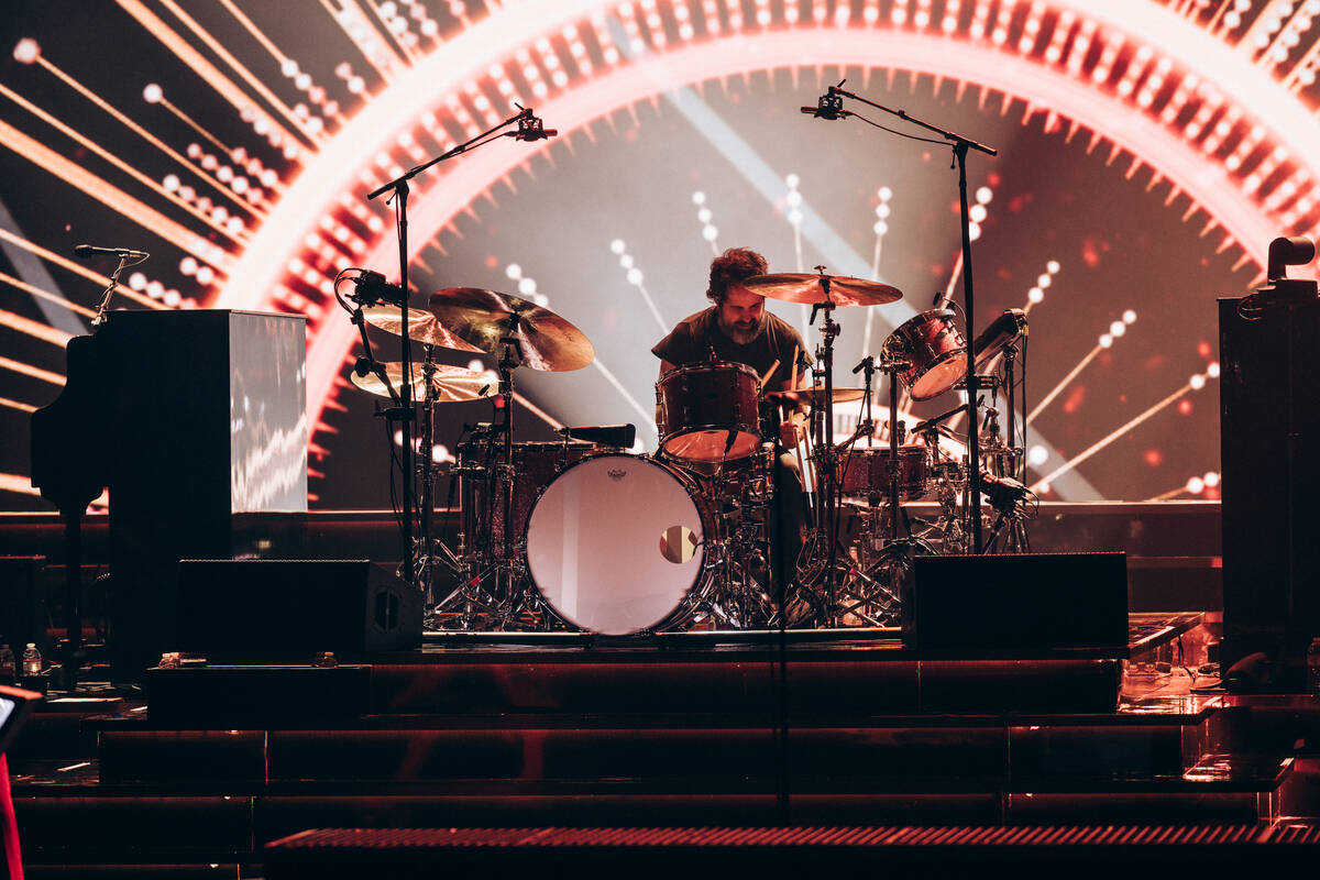 The Killers are shown at the Colosseum at Caesars Palace on Friday, Aug. 16, 2024. (Chris Phelps)