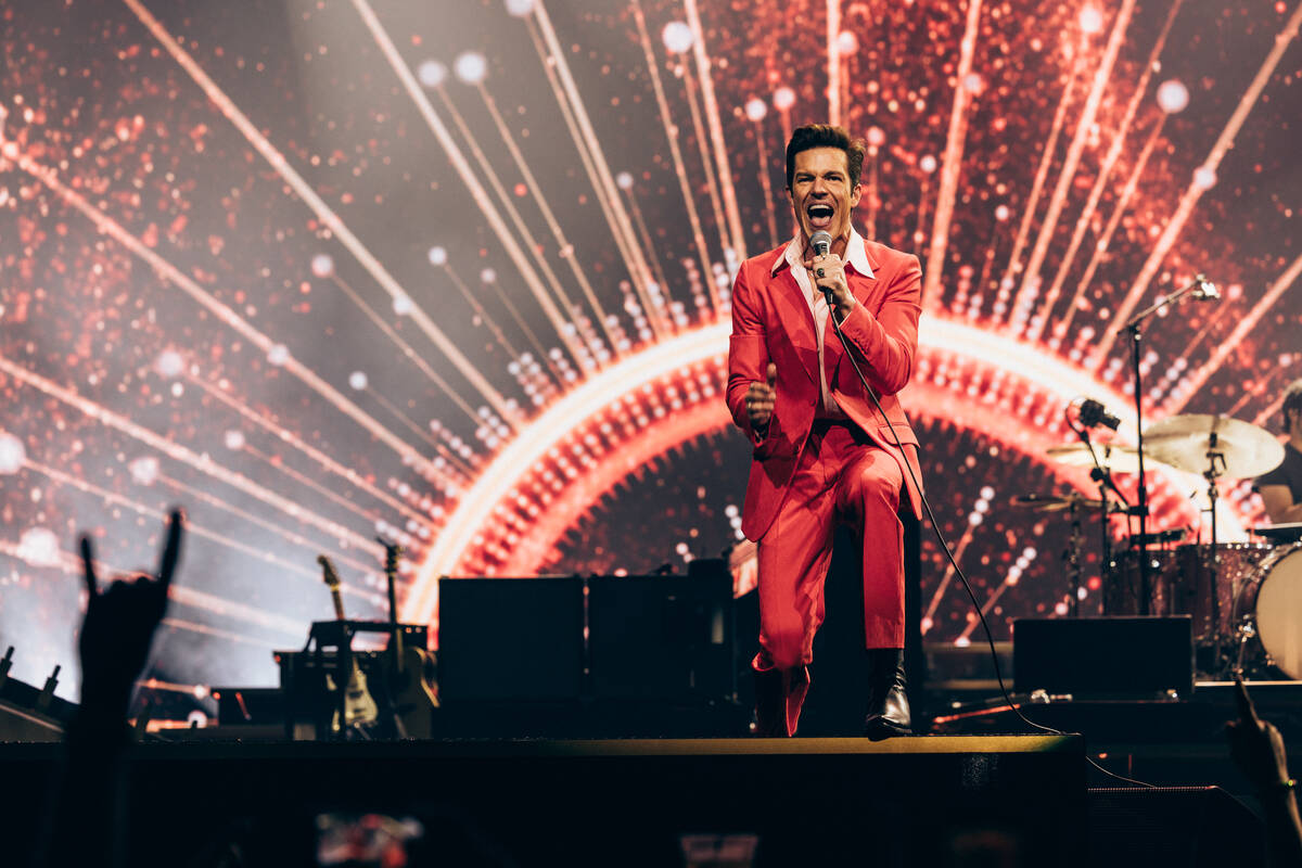 Brandon Flowers of The Killers is shown at the Colosseum at Caesars Palace on Friday, Aug. 16, ...