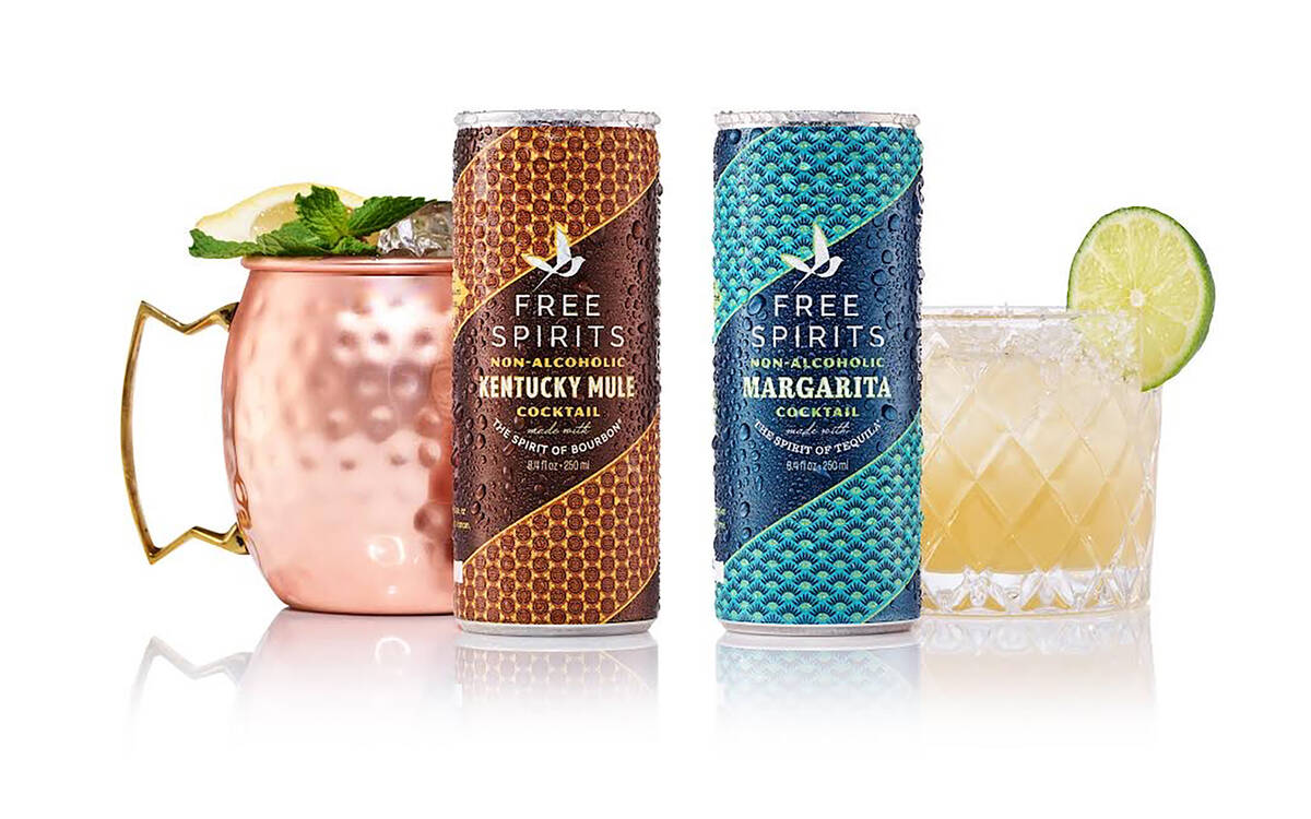 Kentucky Mule and Margarita canned mocktails from Sin City Saints Booze-Free Bottle Shop in dow ...