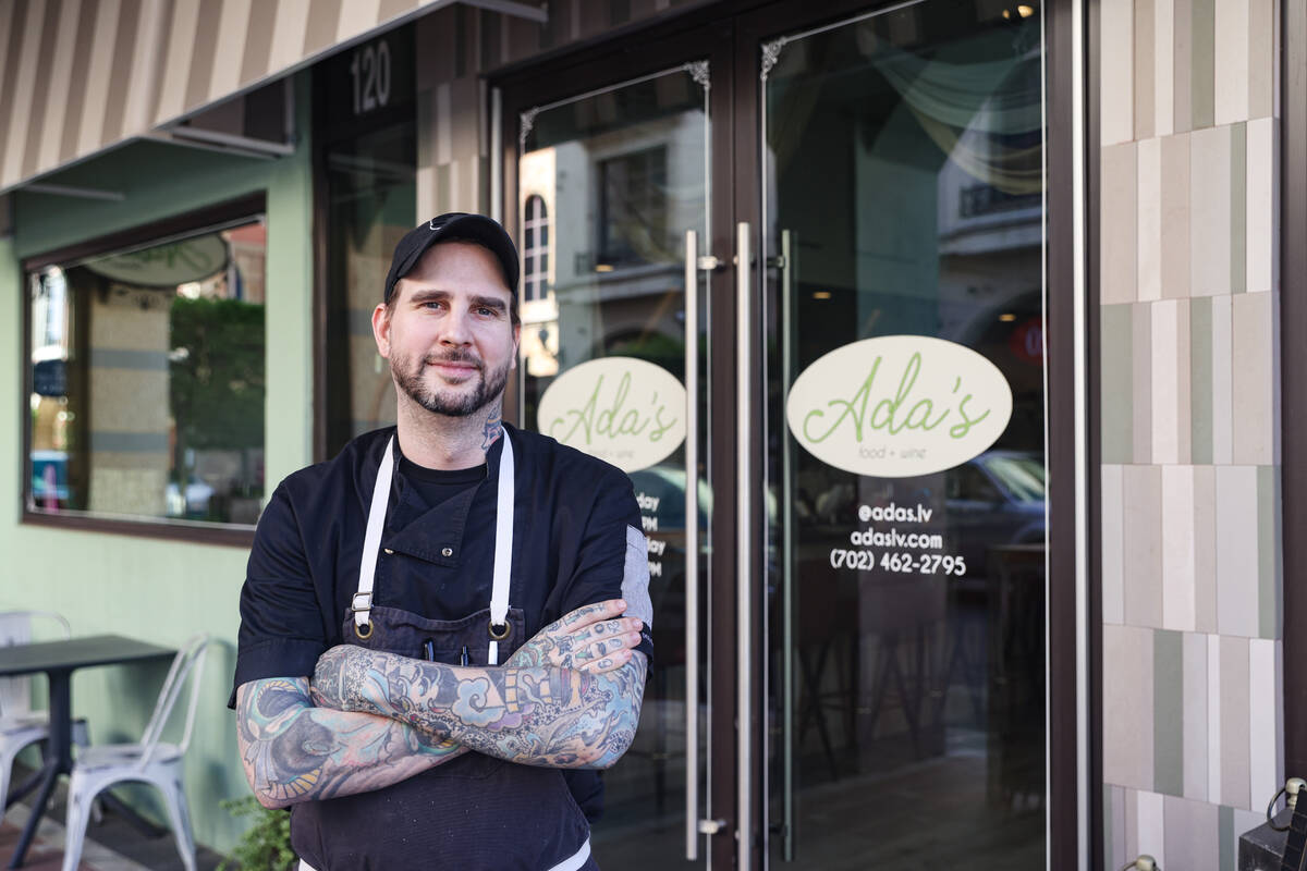 Jackson Stamper, chef de cuisine, poses for a portrait at Ada’s Food & Wine in Las V ...