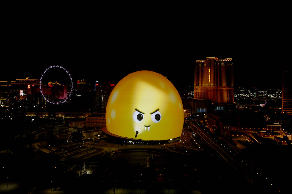 The Sphere in Las Vegas is getting in the holiday spirit by showing Halloween-themed content on ...