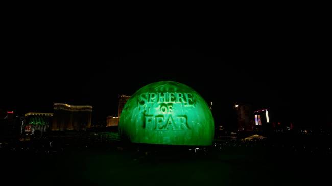 The Sphere in Las Vegas is getting in the holiday spirit by showing Halloween-themed content on ...